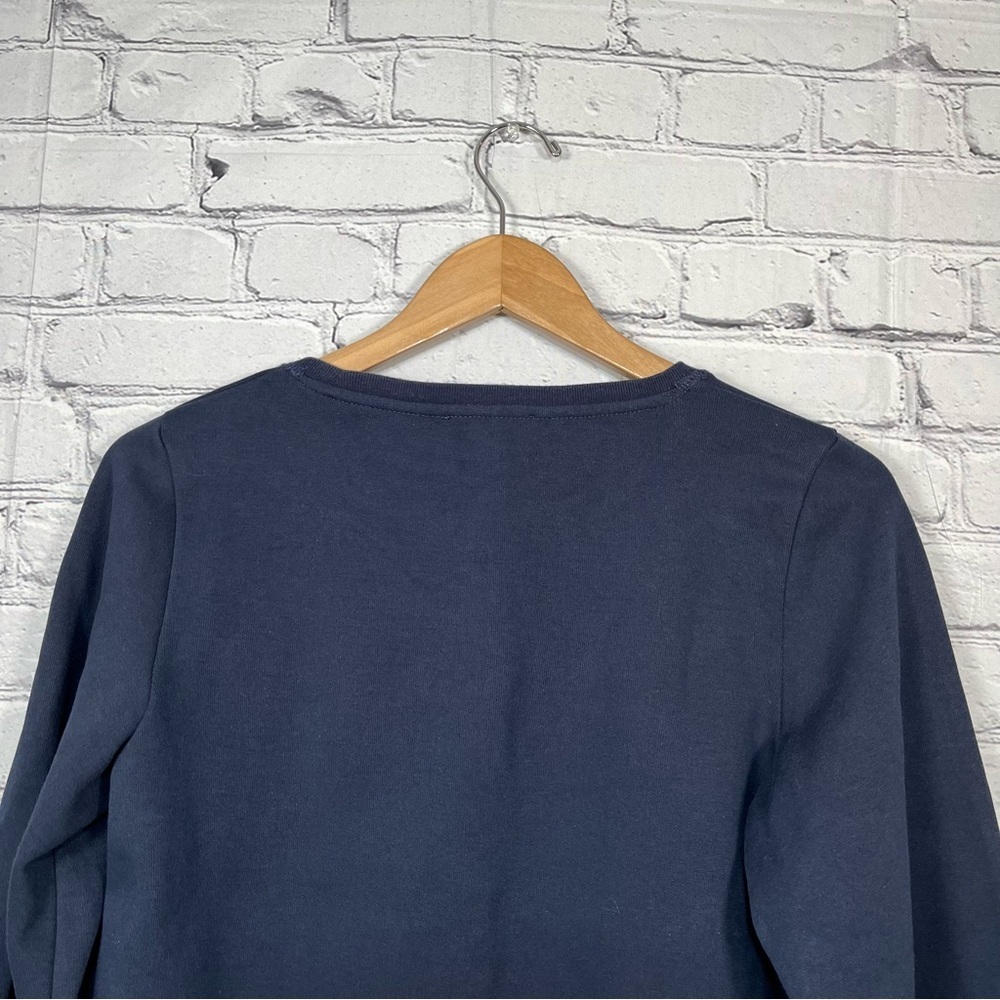 J. Crew Bell Sleeve Sweatshirt Women's Size XS Blue Crew Neck Long Sleeve - Picture 8 of 10